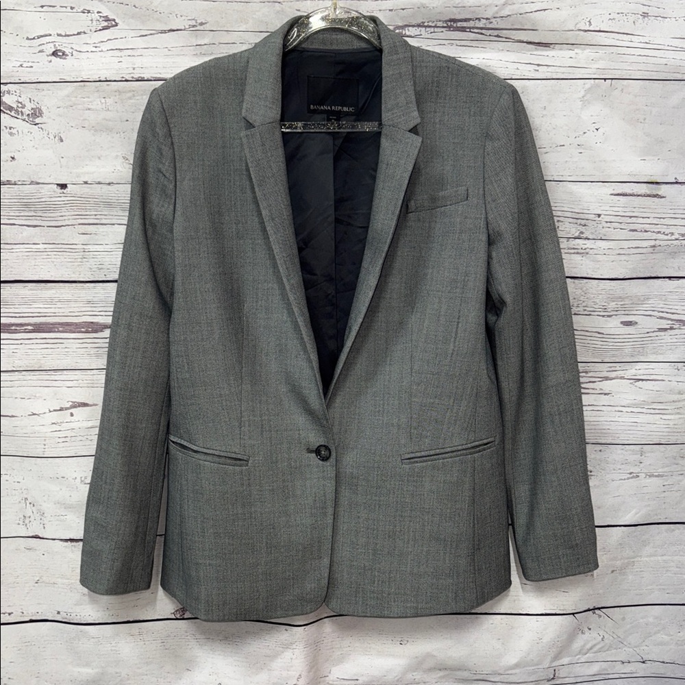 Banana Republic Charcoal Blazer Size 8 Petite